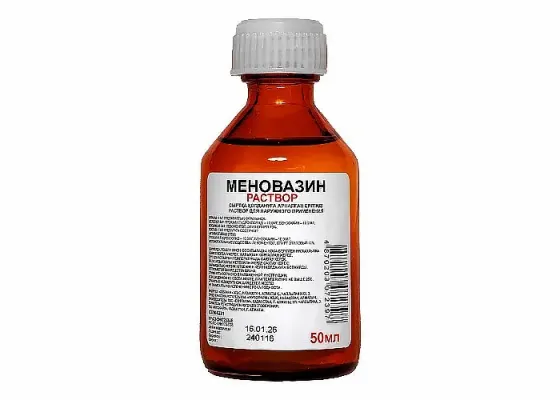 МЕНОВАЗИН Раствор для наружного применения, 50 мл и 100 мл