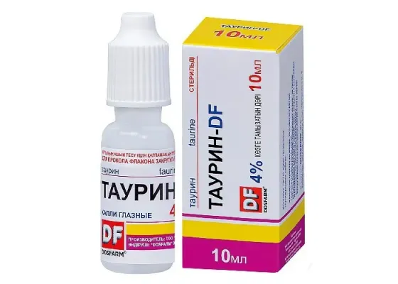 ТАУРИН-DF Көзге тамызатын дәрі 4 % 5 мл, 10 мл